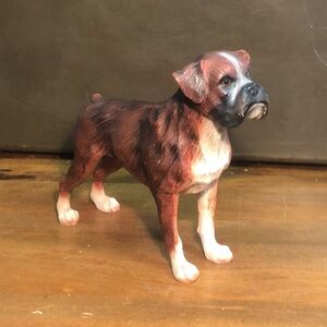 Vintage Plaster Boxer Dog Figure 6" by 7”wide